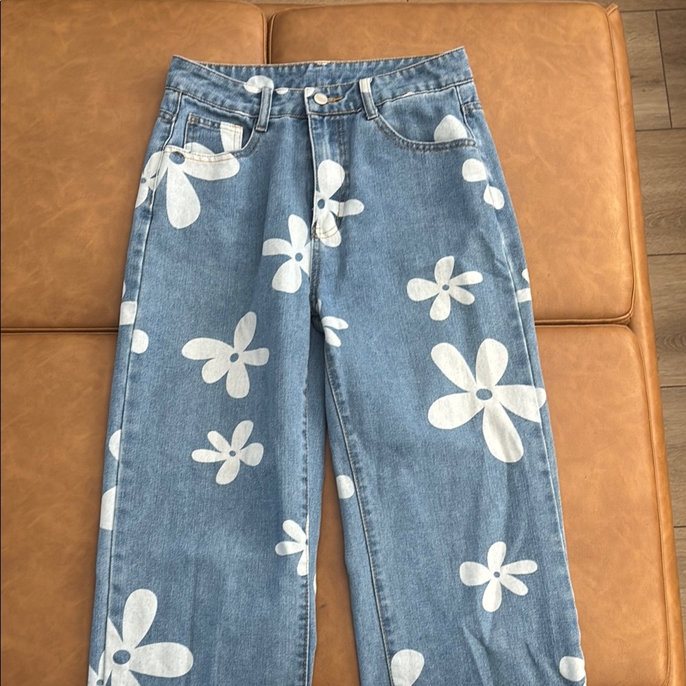 Floral Blue Women's Jeans